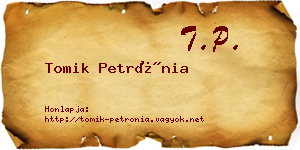 Tomik Petrónia névjegykártya